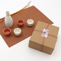 달소금 예쁜 도자기 도쿠리 코랄 술병&술잔 선물세트(5P)