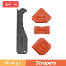 주방 환풍기 후황 5 In 1 실리콘 스크레이퍼 실란트 부드러운 리무버 도구 후드 후항, 05 Orange Scrapers