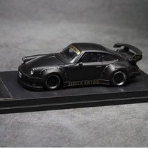 Porsche RWB Collect 1:64 TM 964 993 자동차 21종, MC-rwb930 매트 블랙 블랙 휠