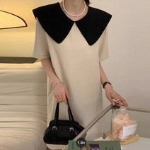 더 편한 집 여성 여자 임산부 임부복 수유 원피스 스판 빅사이즈 롱 미디엄 편한 드레스 모유 수유 드레스 여름 외출 뜨거운 엄마 기질 인형 칼라 활 느슨한 반팔 작은 모유 수유 옷