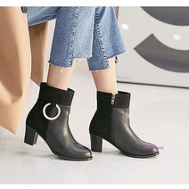 여성가죽부츠 앵클 여자 안감 패션nop669, MMSg_블랙-230