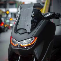 야마하 NMAX155 엔맥스155 윈드 스크린 튜닝 쉴드 프론트 숏 롱 윈드쉴드 비보뉴, 블랙