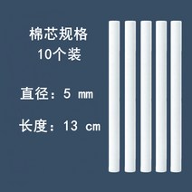 가습기필터 USB소형차 가습기 솜 흡수면 심필터 대체 섬유 면봉 아로마세라피 정화 휘발 방망이, T01-화이트색(5mm*13cm)10개