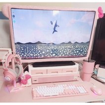 핑크 사운드바 PC 바형 스피커 가츠 HIFI LED 공간활용 USB허브 6W 핑크덕후 핑크인테리어 핑크PC방 만들기