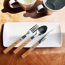 우드 빈티지 양식기 나무손잡이 스푼 포크 나이프 브런치 커트러리, 포크 X 1개입