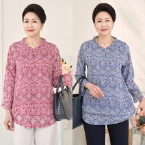 로즈맘 [엄마옷 로즈맘] 스웰패턴블라우스/50대여성블라우스 중년블라우스 중년여성블라우스 5060