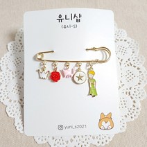 공주 캐릭터 옷핀 브로치 5pcs 뱃지 패션아이템 가방장식 7cm