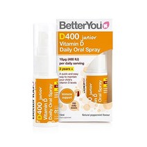 BetterYou D400 주니어 비타민 D 데일리 구강 스프레이 3년 + 400iu 100일 용량 페퍼민트 맛, 15ml(1팩)
