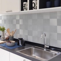 물과 열에 강한 주방 욕실 접착식 메탈타일, HMT-99301