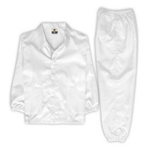 KJ 방진복 상하세트 제전복 무진복 제전방진복 클린복 크린룸 반도체 정전기방지 작업복 투피스, 화이트-M(90)