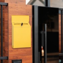 우체통 우편수취함 고충처리함 건의함 소리함 art lockable mailbox wallmounted 보증금 제안 drop box 내구성 봉투 서류 우편함 집 방 시골 장식, 노란색