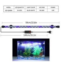 90-260V 수족관 빛 LED 방수 물고기 탱크 클립 중 장식 조명 램프 18-58 CM, 13 Q60BW_01 220V