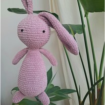 벨벳 큰귀아이 토끼인형 DIY 코바늘 패키지, 1kg(+7700), 에티모 핑크 코바늘(+12000), 핑크