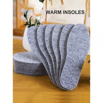 족저근막염 신발 키높이 평발 기능성 깔창 3 쌍 Thicken Warm Insoles 통기성 부드러운 피부 친화적 인 남성 여성 Thermal Wool Felt Shoes 부츠 패, Gray-3 pairs_43-265MM