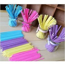 가성비 15cm 핑크 100 개 몫 팝 빠는 스틱 케이크 플라스틱 롤리팝 캔디 초콜릿 DIY 모델링 금형 호환, red 15cm