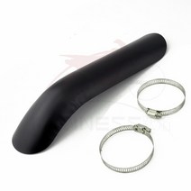 블랙/크롬 오토바이 곡선 배기 머플러 파이프 열 차단 커버 가드 보호대 혼다 할리용 범용, 11 Curved Black