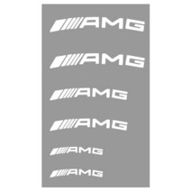 캘리퍼커버 브레이크튜닝 메르세데스 벤츠 AMG 자동차 캘리퍼 스티커 6 개 내열성 타이어 브레이크 커버 방수 비닐 필름 데칼 클래스 GLK GLA C200, [02] AMG White