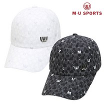 엠유스포츠 프린트 포인트 볼캡 MU22133H254, BLK