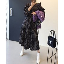 위드미 패턴 프릴 맥시 롱원피스 (2color)