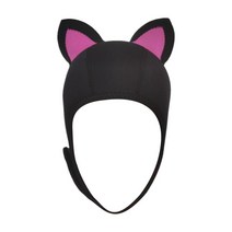 고양이 귀 스쿠버 다이빙 후드 모자 여성용 수상 스포츠 액세서리, 로즈 레드 이어 S, 네오프렌