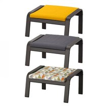 이케아 POANG 포엥 풋스툴/프레임블랙브라운/시프테보/발받침, 시프테보 다크그레이_593.884.81