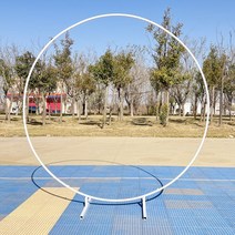 포토존 꽃 장식 프레임 플라워 아치 지지대 야외 셀프 스몰 웨딩 연출 파티 원형 장식 진열대 교회 크리스마스 꾸미기, 9.원관원환1.5m지름화이트