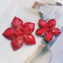 명절 오잎꽃 초음파장식-소/대 (10개 묶음), 레드