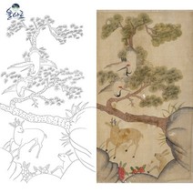 장생도 2 민화 도안 본 민화그리기 본그림 공모전 취미 원데이클래스 컬러링 수업자료 민화본, 일반용지(얇은 백상지), 중형
