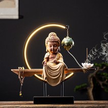 LED 관세음보살 불교 장식품 도자기 부처상 천수관음 공예 불교굿즈, D