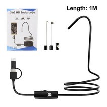 3IN 1 Tpye-c USB 내시경 카메라 HD 헤드 IP67 방수 비디오 검사 6led 안 드 로이드에 대 한 조정, 01 Black_01 1M