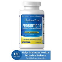 퓨리탄스 프라이드 Puritans Pride Probiotic 10 퓨리탄프라이드 프로바이오틱스 200억 유산균 120캡슐, 이미지참조, 1세트