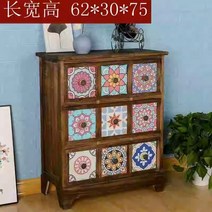 레트로 프로방스 빈티지 미니 옷장 수납장, H + 조립