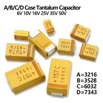 캐퍼시터 CAPACITOR 전류 A B C D 케이스 탄탈럼 커패시터 6V 10V 16V 25V 35V 50V 01UF 1uf 22UF 47UF 10UF 33UF 100UF 220, 25.A 35V 1uF 105V