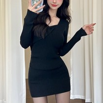 넷투넷코리아 여성 미니 원피스 H라인 슬림핏 레이어드 하객룩