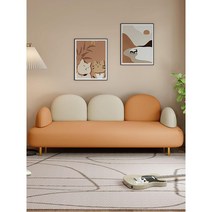 패브릭소파 노르딕소파 북유럽 3인용소파, 크림옐로우-스펀지타입