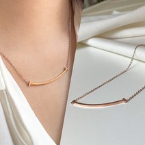 데일리 스마일스틱 로즈골드 목걸이 여자 여성 러블리 심플 악세사리 써지컬 18k