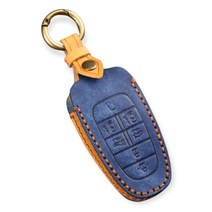 스마트플러스 현대 스마트키 케이스 키홀더 키링, 현대 7버튼, 베지터블탠 블루