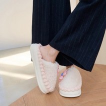 브이와이 여자 꽃무늬 FUR안감 귀여운 엠보싱 슬리퍼