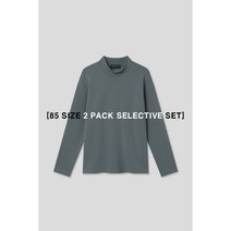[10% SALE][Women][에두아르도][85 사이즈 2팩 세트]모크넥 세미오버 기모 헤비코튼 슬리브 티셔츠