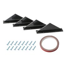전차종바디킷 자동차 범퍼 튜닝 호환 4pcs 범용 탄소 섬유 수정 된 리어 디퓨저 삼각형 스포일러 bmw e46 e90 e60 e39 e36 f10 f30 x5 e53 e70, 카본 플랫 4개