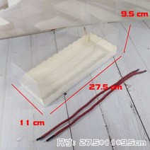 손잡이 크리스마스 롤 케이크 마카롱 슈톨렌 포장 10개, 특대형 레드 끈 27.5x11x9.5