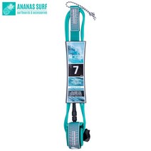 서핑리쉬Ananas Surf Pro 시리즈 서핑 보드 가죽 끈 7 피트. 213 Cm. 발목 커프 발 다리 로프 안전 코드 7, 04 Mint