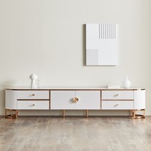 트로네 이레나 2200 세라믹 스테인레스 2단 거실장 TV다이, 화이트