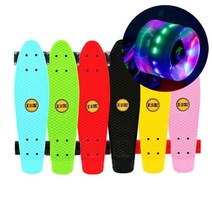 크루져 보드 LED 스케이트 보드 숏보드 페니보드 56cm:No10708ea, 옐로우.핑크