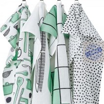 린니그_그린패턴_행주_4개_RINNIG_이케아 37D9, 상세페이지 참조, 상세페이지 참조