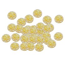 50Pcs 라운드 수지 여러 가지 빛깔의 Flatback 돌 비즈 스크랩북 공예 공급, 골든 옐로우