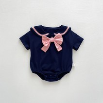신생아옷 아기옷 여아용 컬러 블록 러 칼라 보우 바디 수트 용 아웃도어 의류 신생아