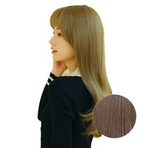 가발매니아 빌드펌 56cm 수제통가발 프론트레이스 긴머리가발, 매트브라운