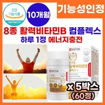활력 비타민 비타민B 컴플렉스 비타민b 온가족 비타민 멀티 종합 비타민 식 약 처 인정 피로회복 고함량 비타민 B군 vitamin b complex 비타민 비 보충제 영양제 추천, 5박스, 60정