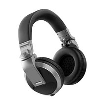 파이어니어 DJ HDJ-X5-S - 5Hz~30kHz 주파수 범위 분리 가능한 케이블 및 캐리 파우치 포함 40mm 드라이버 클로즈드 백 원주형 헤드폰 실버